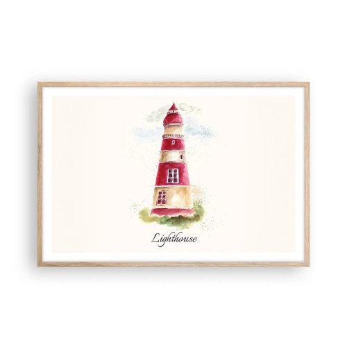 Plakát v rámu světlý dub - Tady je vždy počasí - 91x61 cm