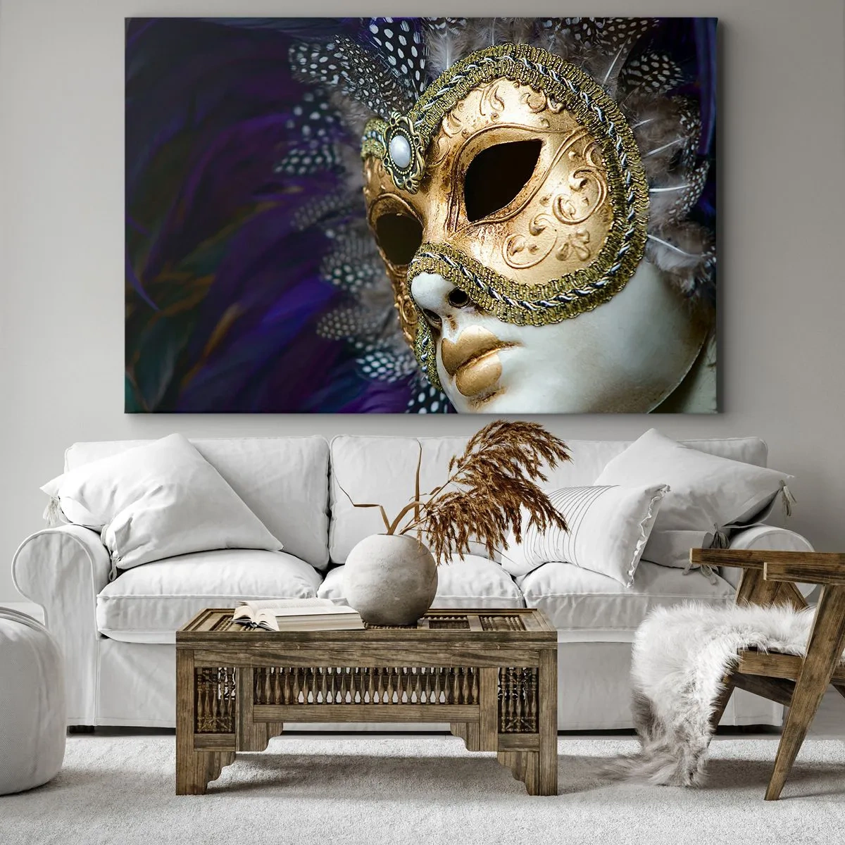 Obraz na plátně - Benátský portrét ve zlatě - 120x80 cm