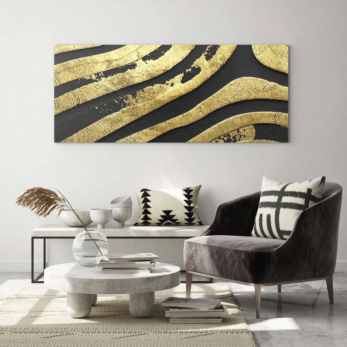 Obraz na skle - Vše plyne - 100x40 cm