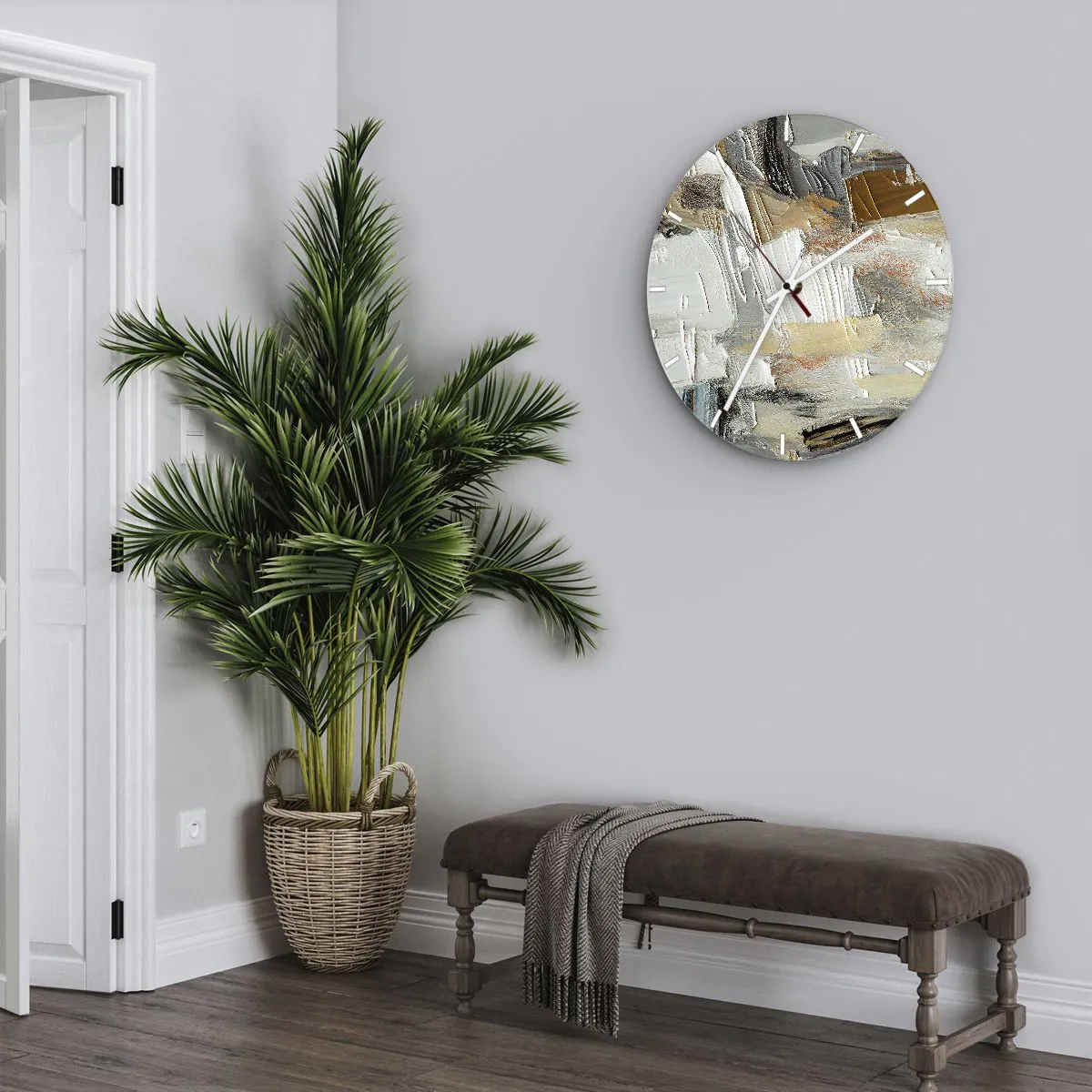 Nástěnné hodiny - Barevné nahromadění - 40x40 cm