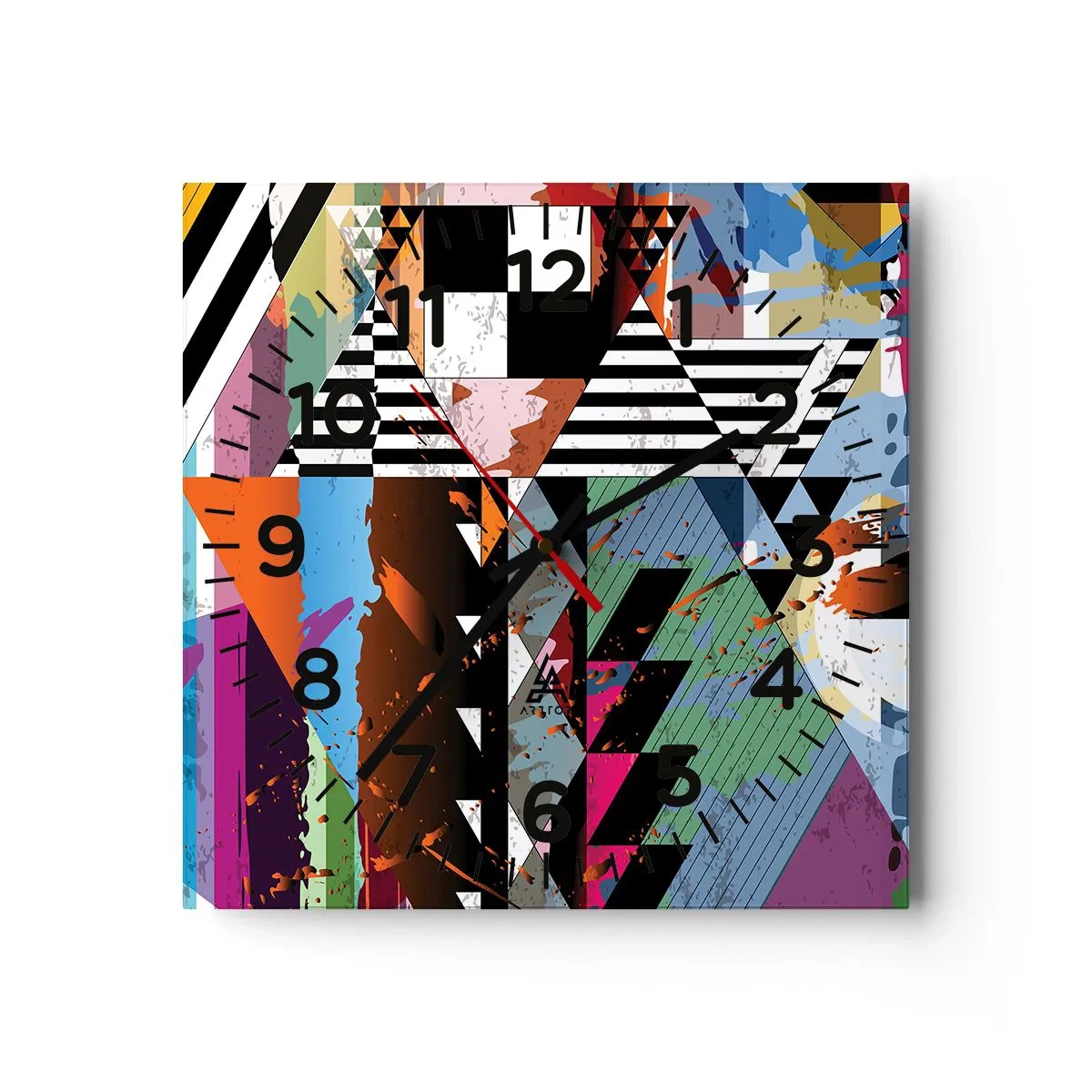 Nástěnné hodiny - Geometricky a organicky - 40x40 cm