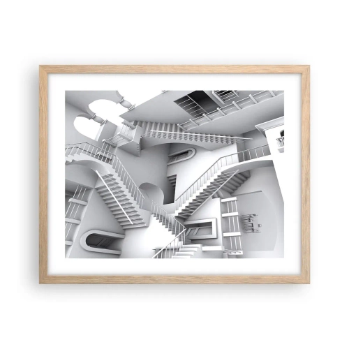 Plakát v rámu světlý dub - Paradoxy prostoru - 50x40 cm