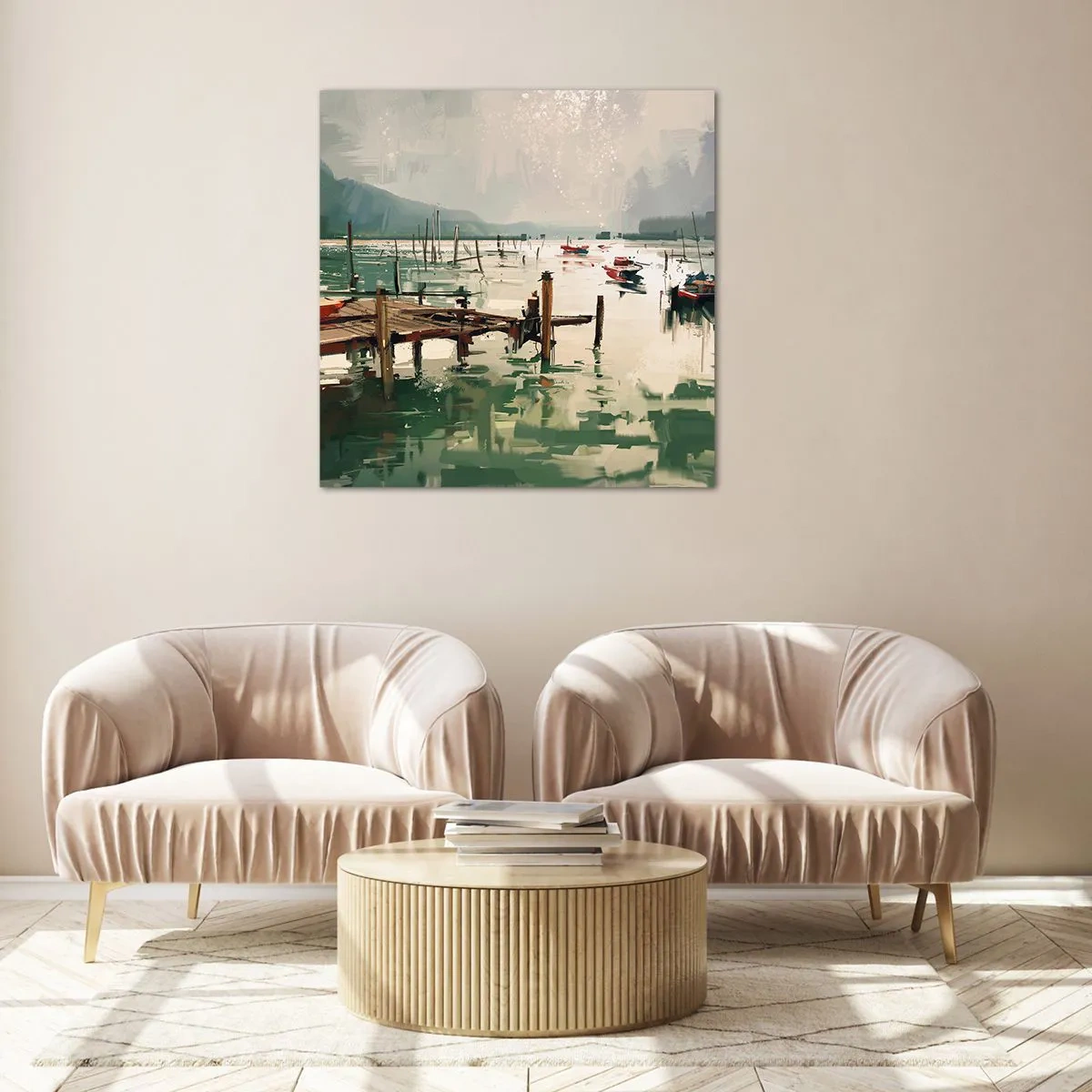 Obraz na skle - Zalité roztaveným měsícem - 40x40 cm