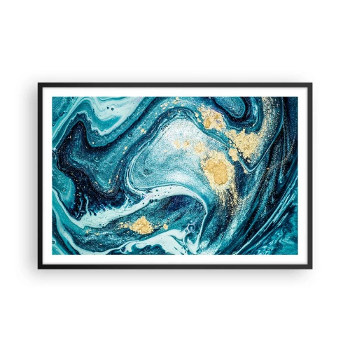 Plakát v černém rámu - Modrý vír - 91x61 cm