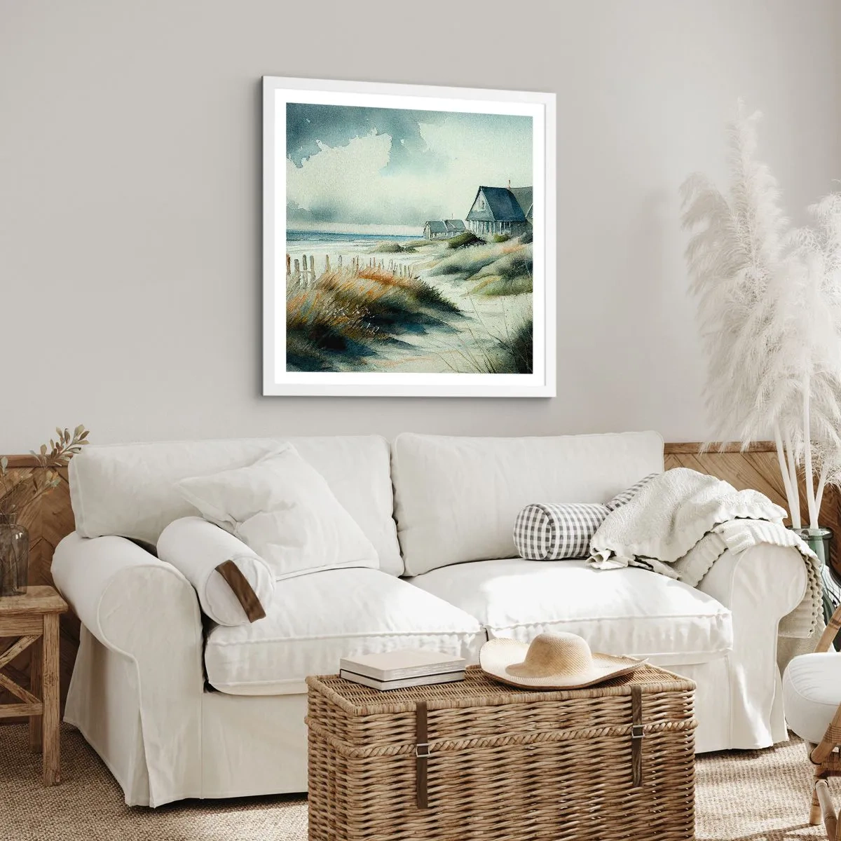Plakát v bílém rámu - Daleko od shonu - 60x60 cm