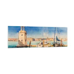 Obraz na skle - Slunečná laguna - 160x50 cm