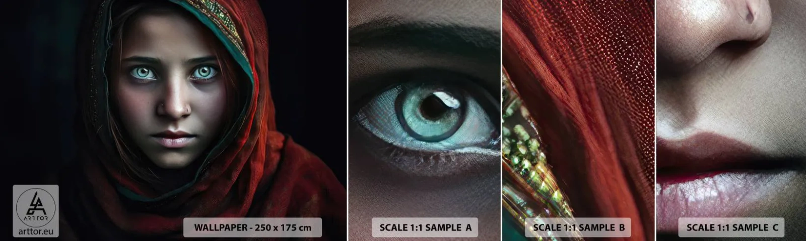 Fototapeta Vzorek Standard Eco - Východní princezna - Dívka, Portrét, Pákistán - 100x30 cm