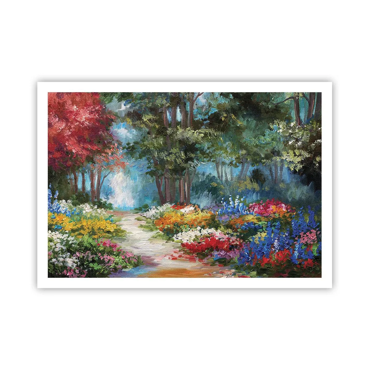 Plakát - Lesní zahrada, květinový les - 100x70 cm