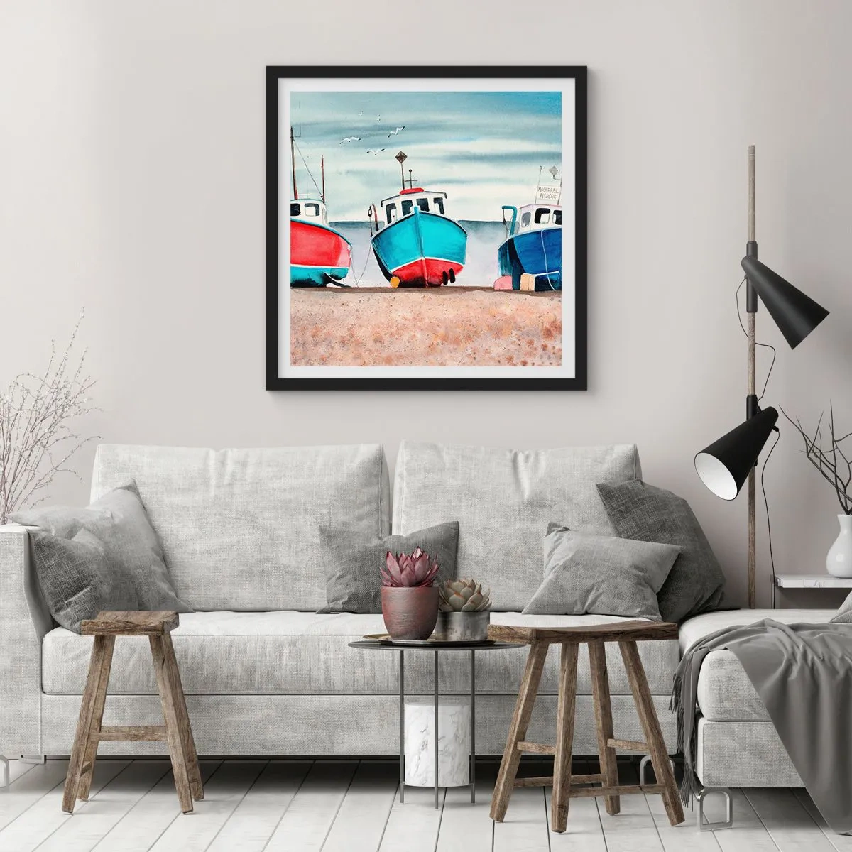 Plakát v černém rámu - Připravené na úlovek - 60x60 cm