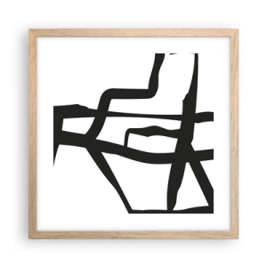 Plakát v rámu světlý dub - Černobílá konstrukce - 40x40 cm