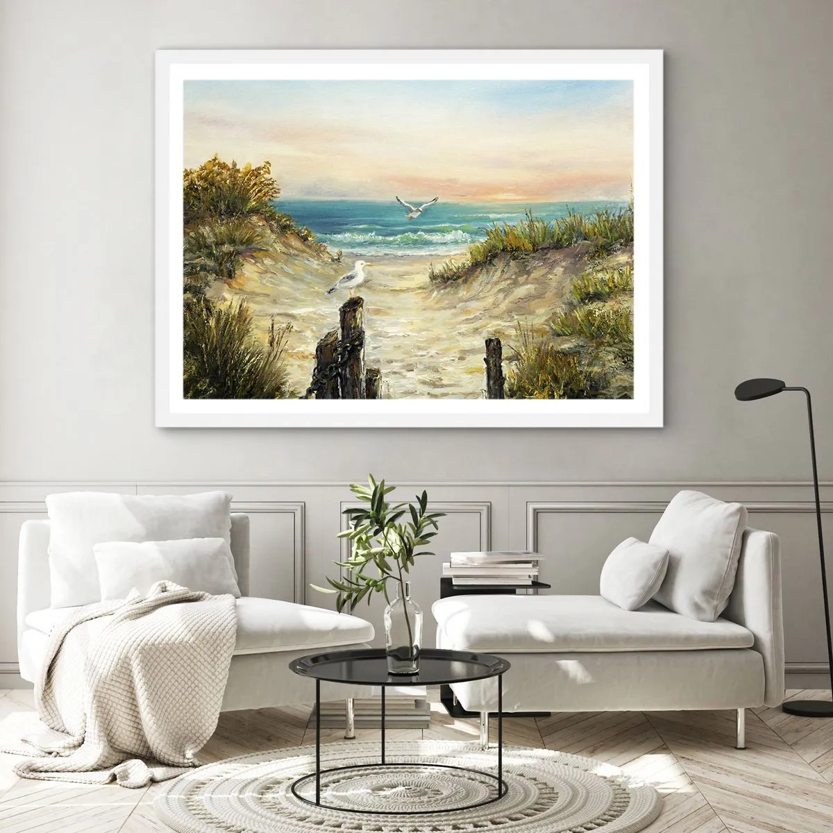 Plakát v bílém rámu - Bezvětří a samota - 50x40 cm