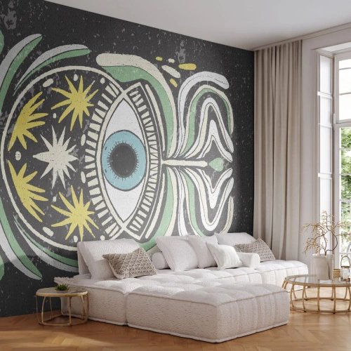 Fototapeta Premium Sand - Kmenové rituály - Boho, Oko, Pastel - 100x70 cm