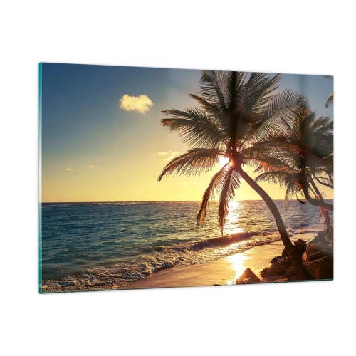 Obraz na skle - Léto pod palmami - 120x80 cm