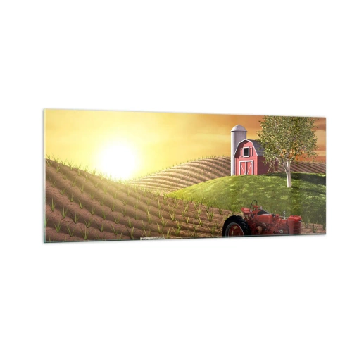 Obraz na skle - Farma jako z pohádky - 100x40 cm