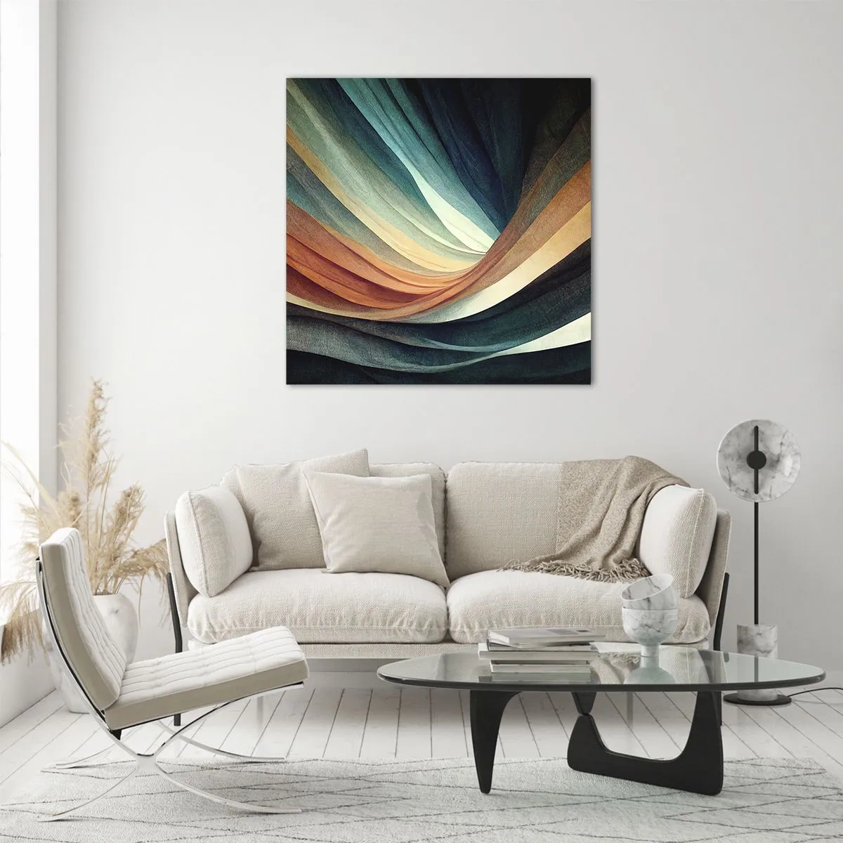 Obraz na skle - Utkané z barev - 50x50 cm