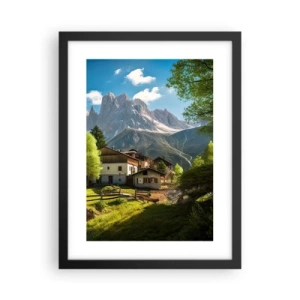 Plakát v černém rámu - Alpská idyla - 30x40 cm