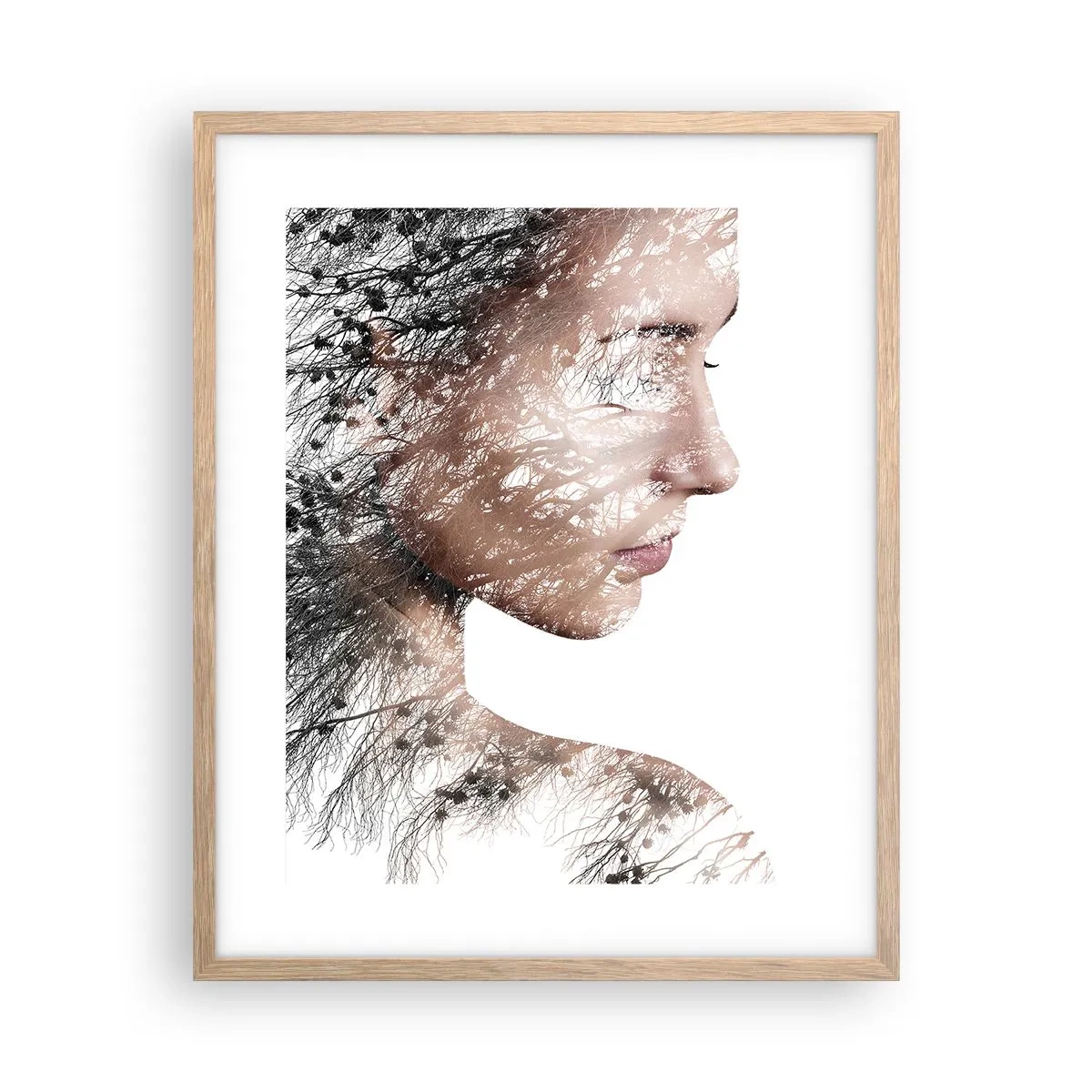 Plakát v rámu světlý dub - Duch lesa - 40x50 cm