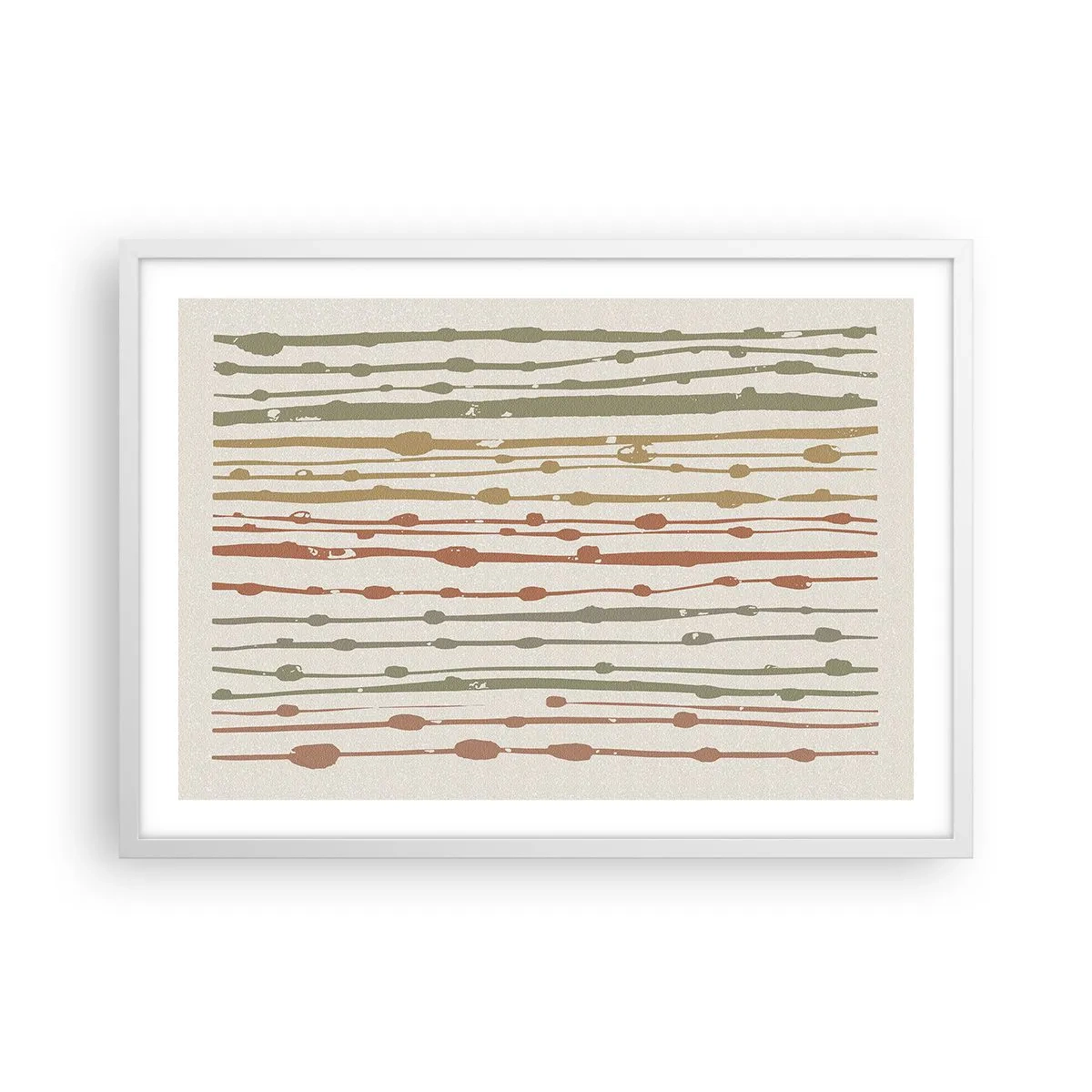 Plakát v bílém rámu - Hudební záznam barev - 70x50 cm