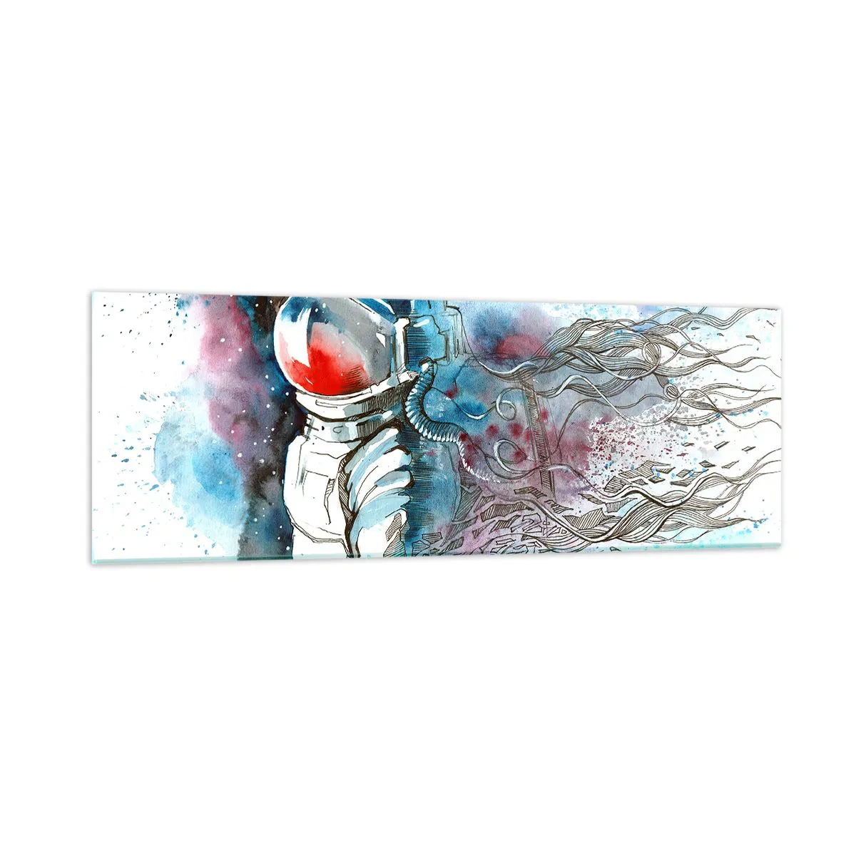Obraz na skle - Sám s vesmírem - 90x30 cm