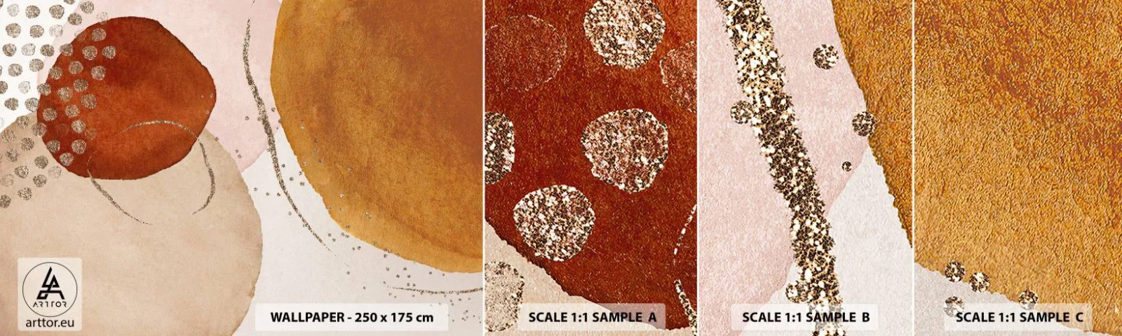 Vzor Fototapety Samolepicí Deluxe Sticker - Zaoblení a pohyb - Abstrakce, Kus, Moderní vzor - 100x30 cm