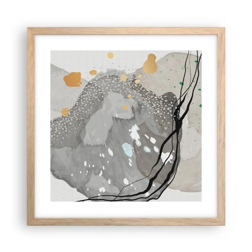 Plakát v rámu světlý dub - Organická kompozice - 40x40 cm
