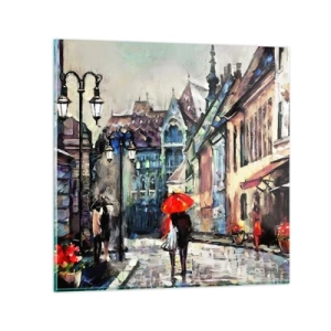 Obraz na skle - Déšť pro dva - 40x40 cm
