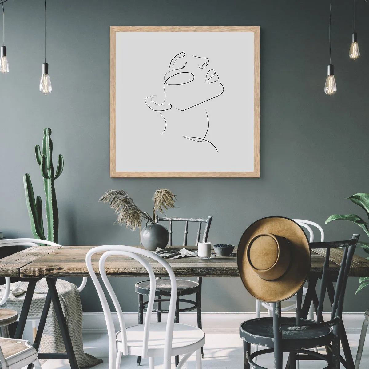 Plakát v rámu světlý dub - Meandry snu - 50x50 cm