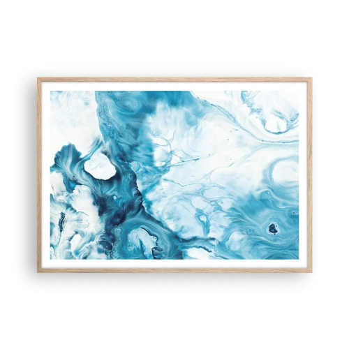 Plakát v rámu světlý dub - Modrý koncert - 100x70 cm
