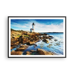 Plakát v černém rámu - Vraťte se šťastně, čekám - 100x70 cm