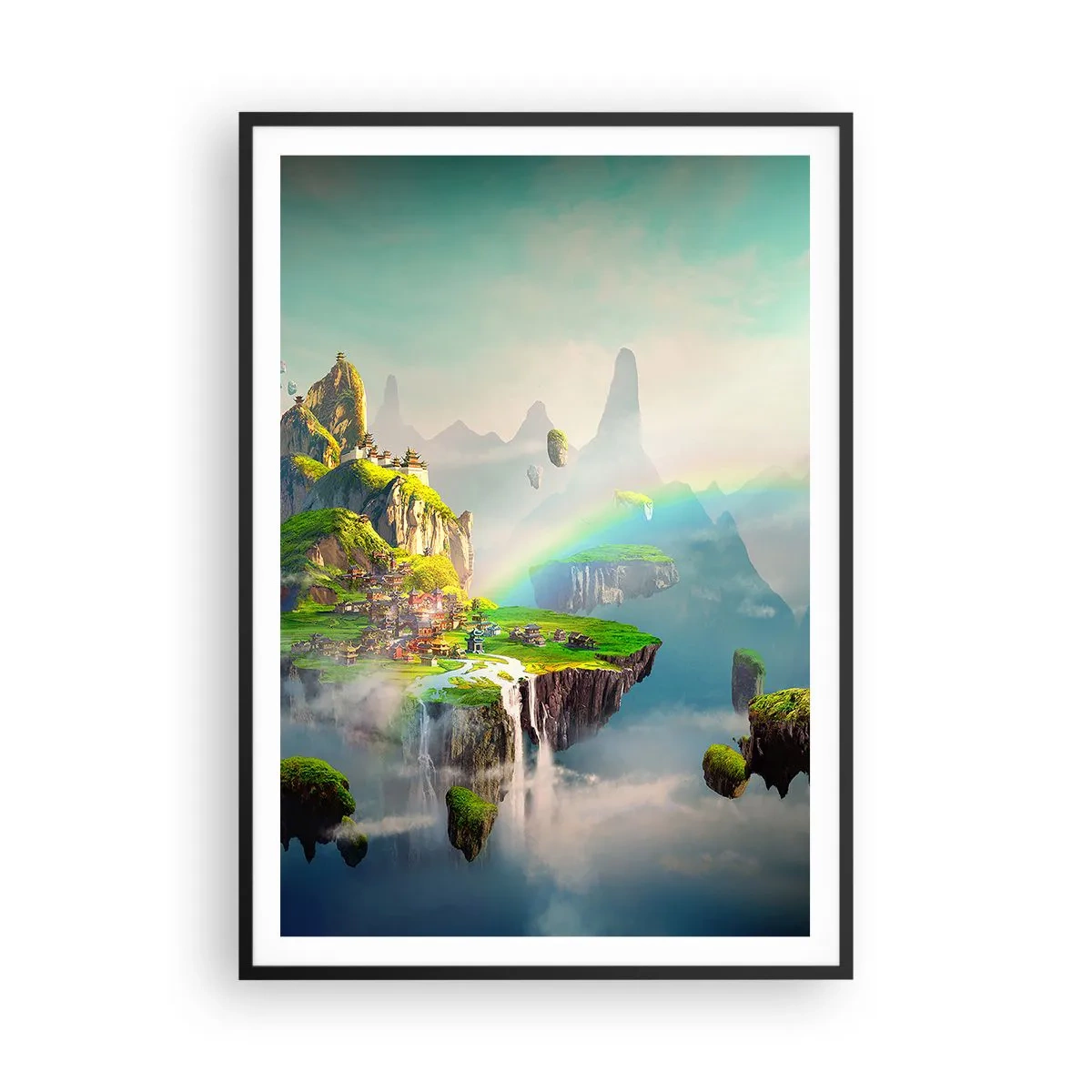 Plakát v černém rámu - Uprostřed nebe - šťastné ostrovy - 70x100 cm