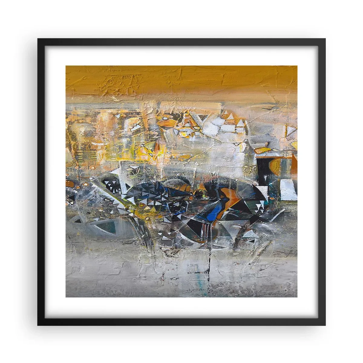 Plakát v černém rámu - Všechno se podaří - 50x50 cm