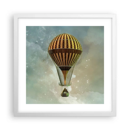 Plakát v bílém rámu - Průkopnické lety - 40x40 cm