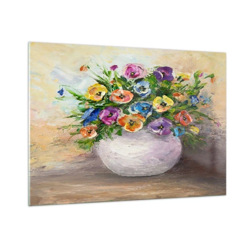 Obraz na skle - Zátiší s bílou vázou - 100x70 cm