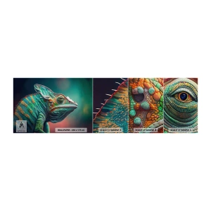 Vzor Fototapety Premium Sand - Vidíš mě? To není dobré… - Chameleón, Zvířata, Plaz - 100x30 cm