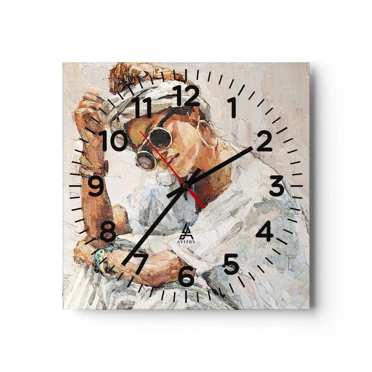 Nástěnné hodiny - Portrét v plném slunci - 40x40 cm