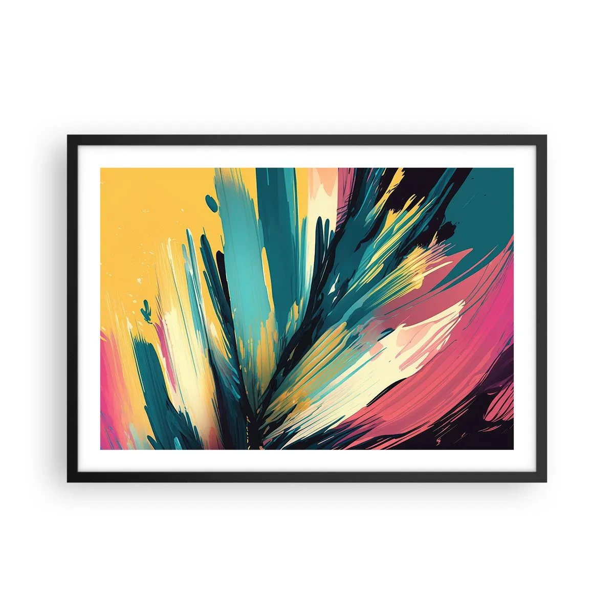 Plakát v černém rámu - Kompozice – exploze radosti - 70x50 cm