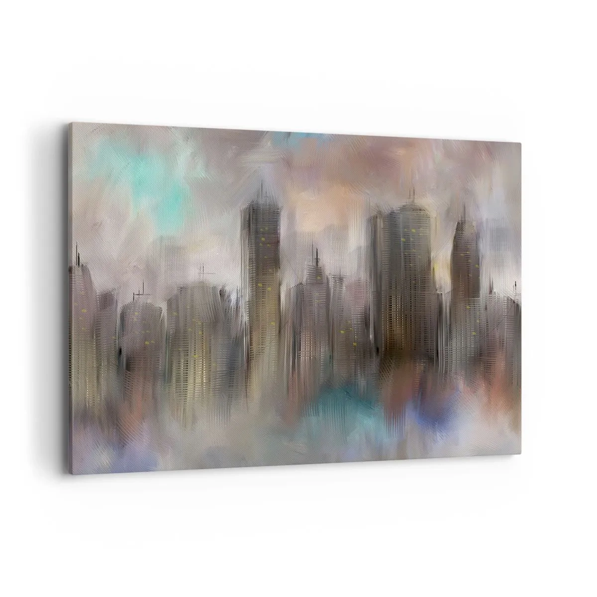 Obraz na plátně - Kompozice z oceli, kamene a mlhy - 120x80 cm