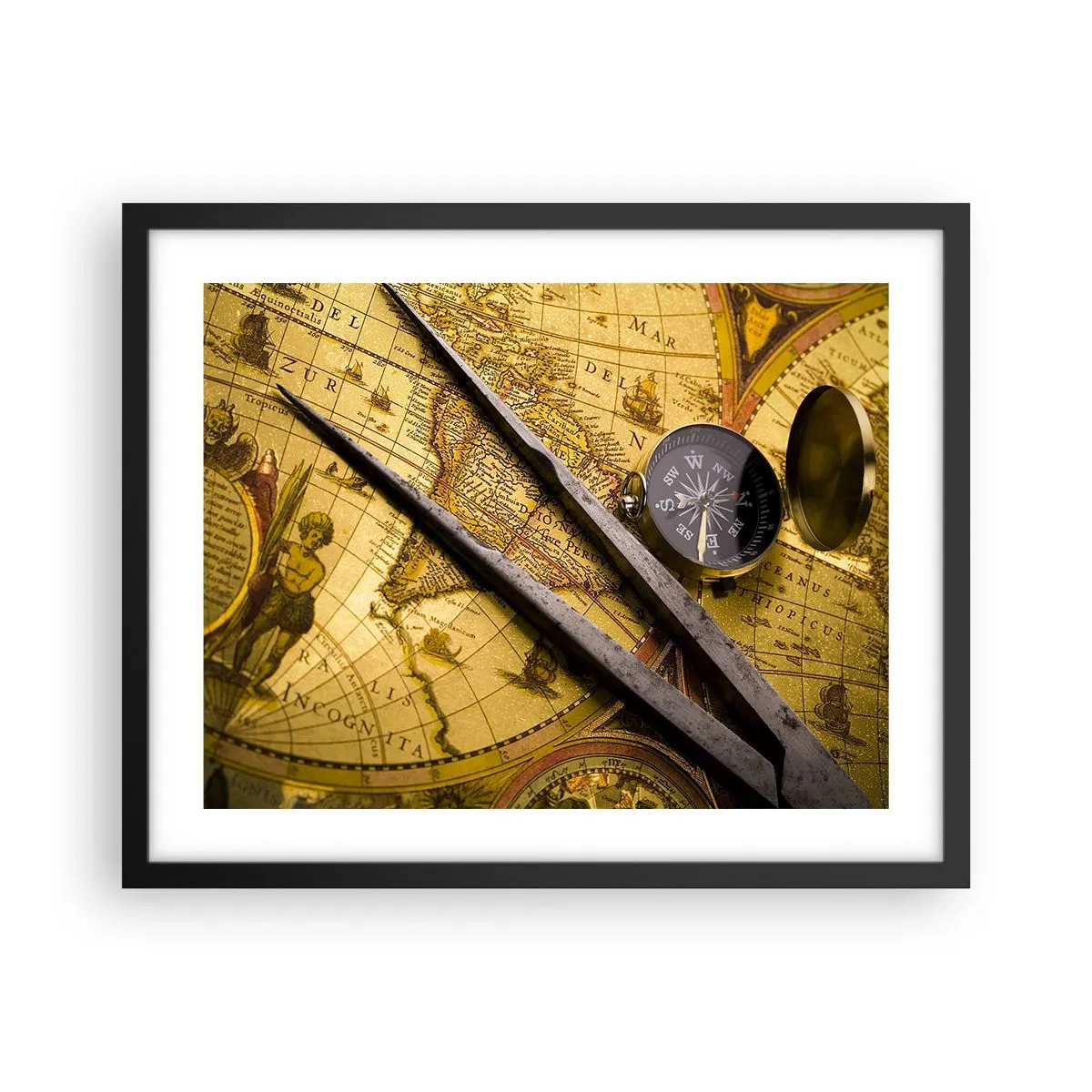 Plakát v černém rámu - Kde jsou ty poklady? - 50x40 cm