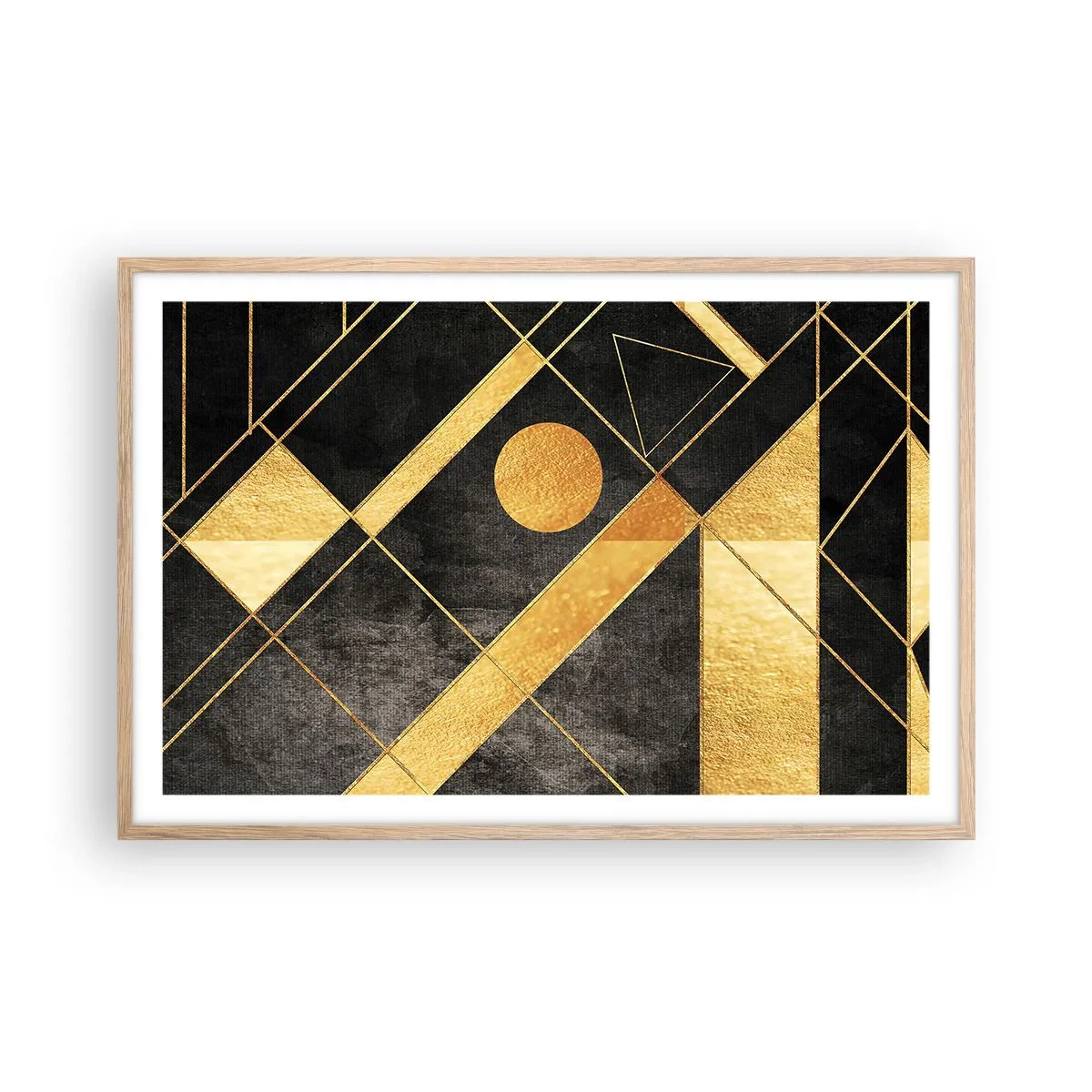 Plakát v rámu světlý dub - Slunce pouště - 91x61 cm