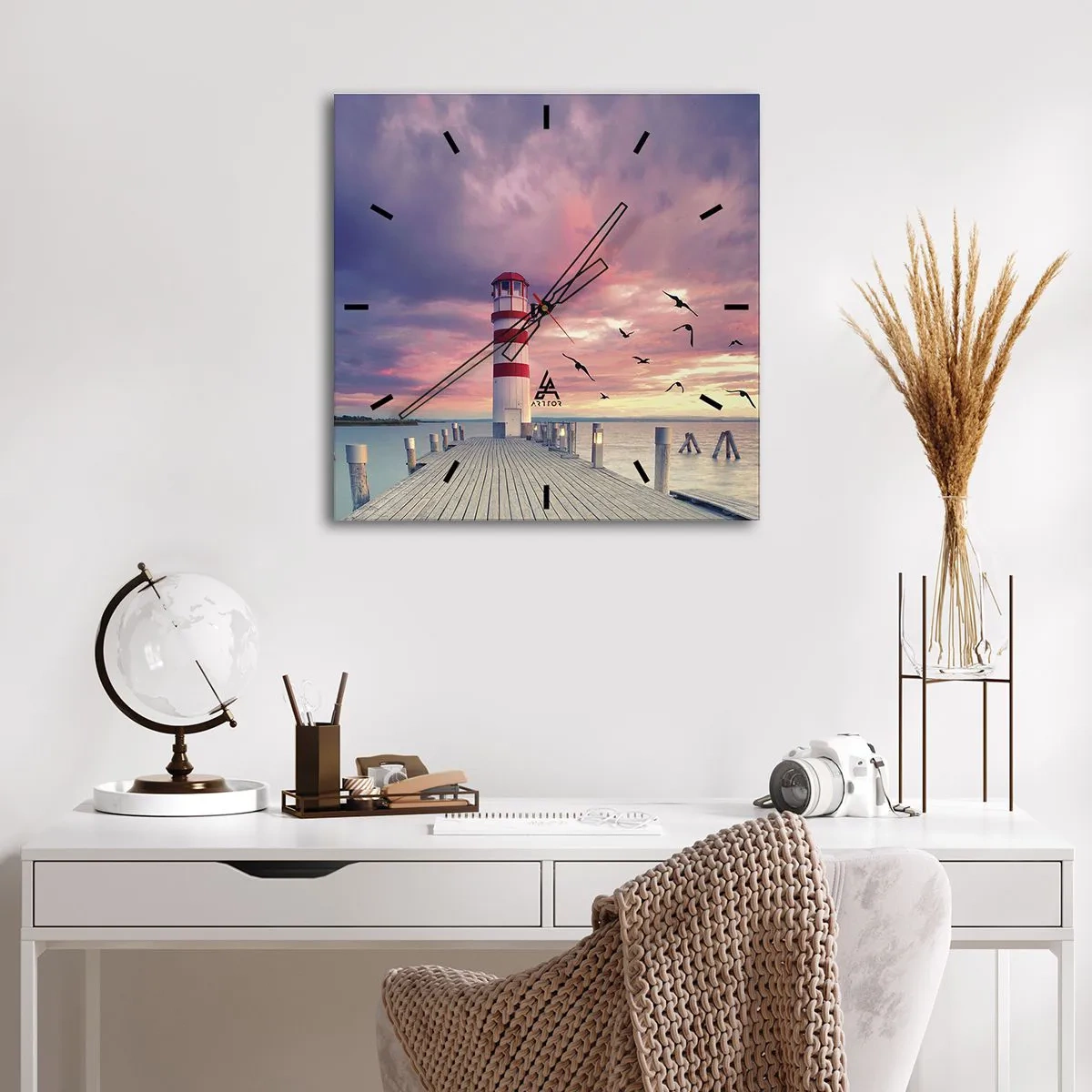 Nástěnné hodiny - Čas jít do přístavu - 30x30 cm