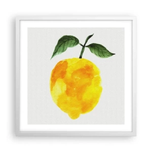 Plakát v bílém rámu - Jak poznat chuť slunce - 50x50 cm