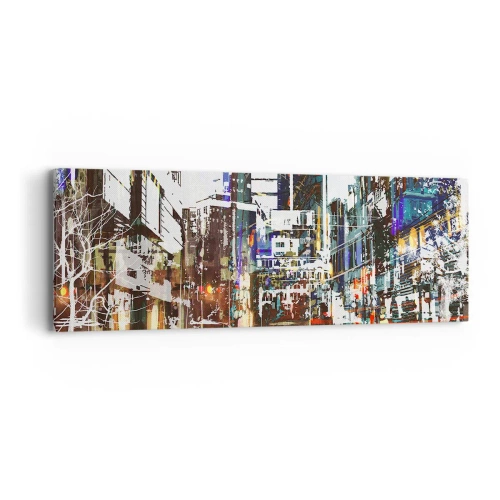Obraz na plátně - Třpytivé město - 90x30 cm