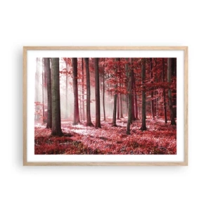 Plakát v rámu světlý dub - Červená je stejně krásná - 70x50 cm