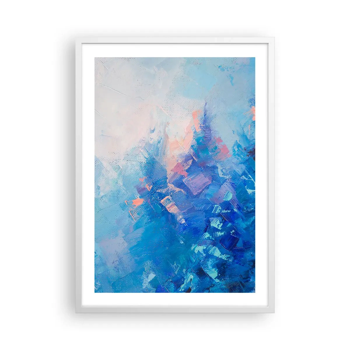 Plakát v bílém rámu - Zimní abstrakce - 50x70 cm