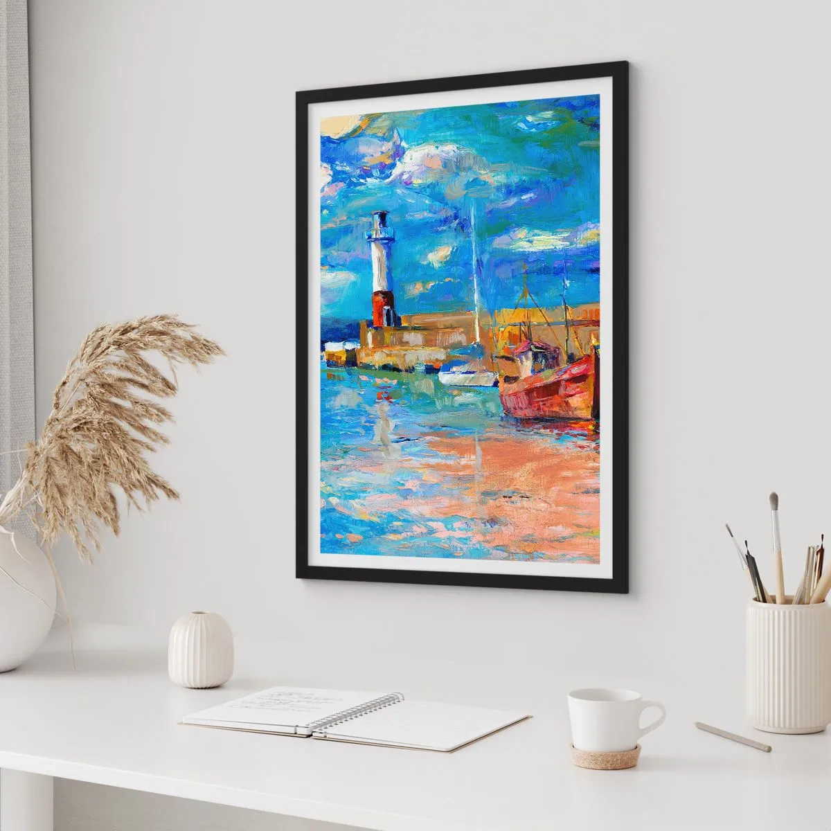 Plakát v černém rámu - Odpoledne v duhové zátoce - 40x50 cm