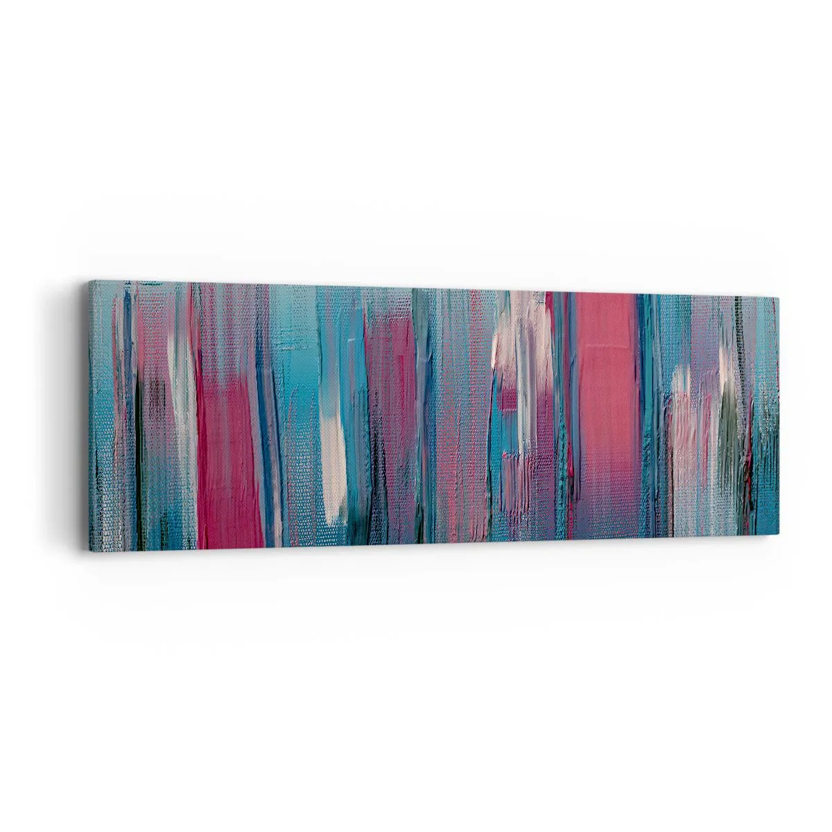 Obraz na plátně - Vertikální kompozice v modré a červené - 90x30 cm