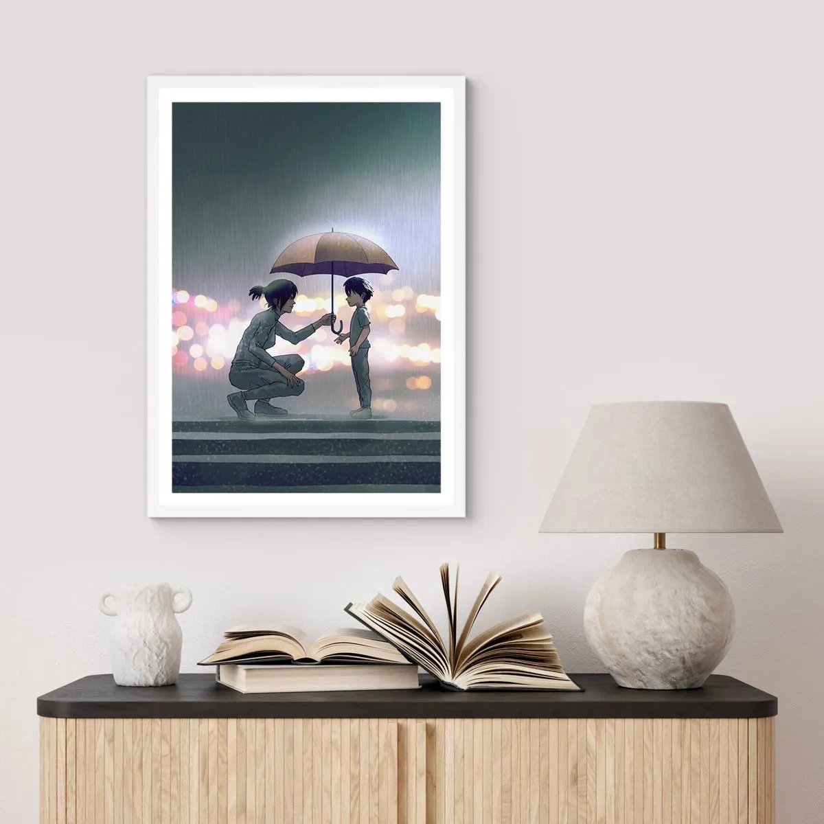 Plakát v bílém rámu - A vše je v pořádku - 70x100 cm