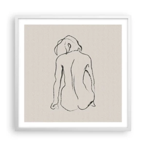 Plakát v bílém rámu - Dívčí akt - 60x60 cm