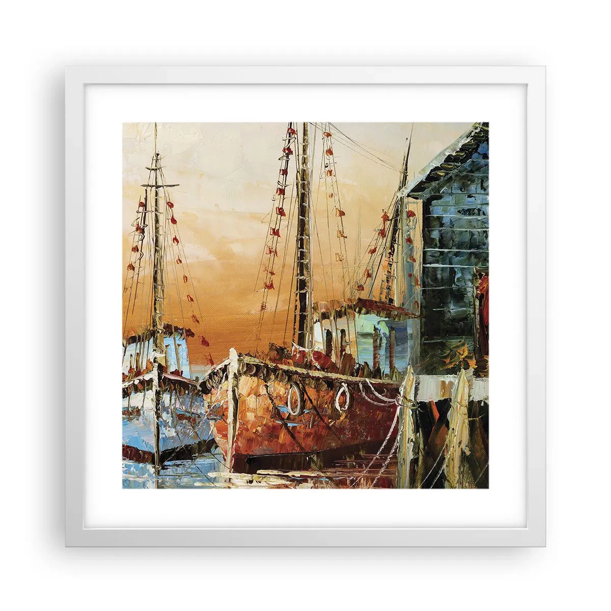 Plakát v bílém rámu - Klidný návrat - 40x40 cm