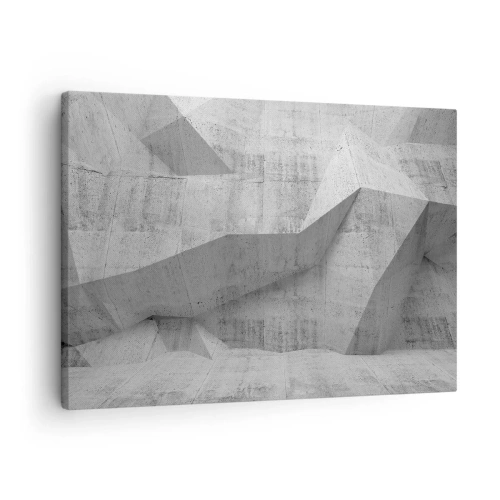 Obraz na plátně - Geometrické betonové tvary v šedé barvě - 70x50cm - Skutečná výzva - Moderní nástěnná dekorace do obývacího pokoje a ložnice ARTTOR